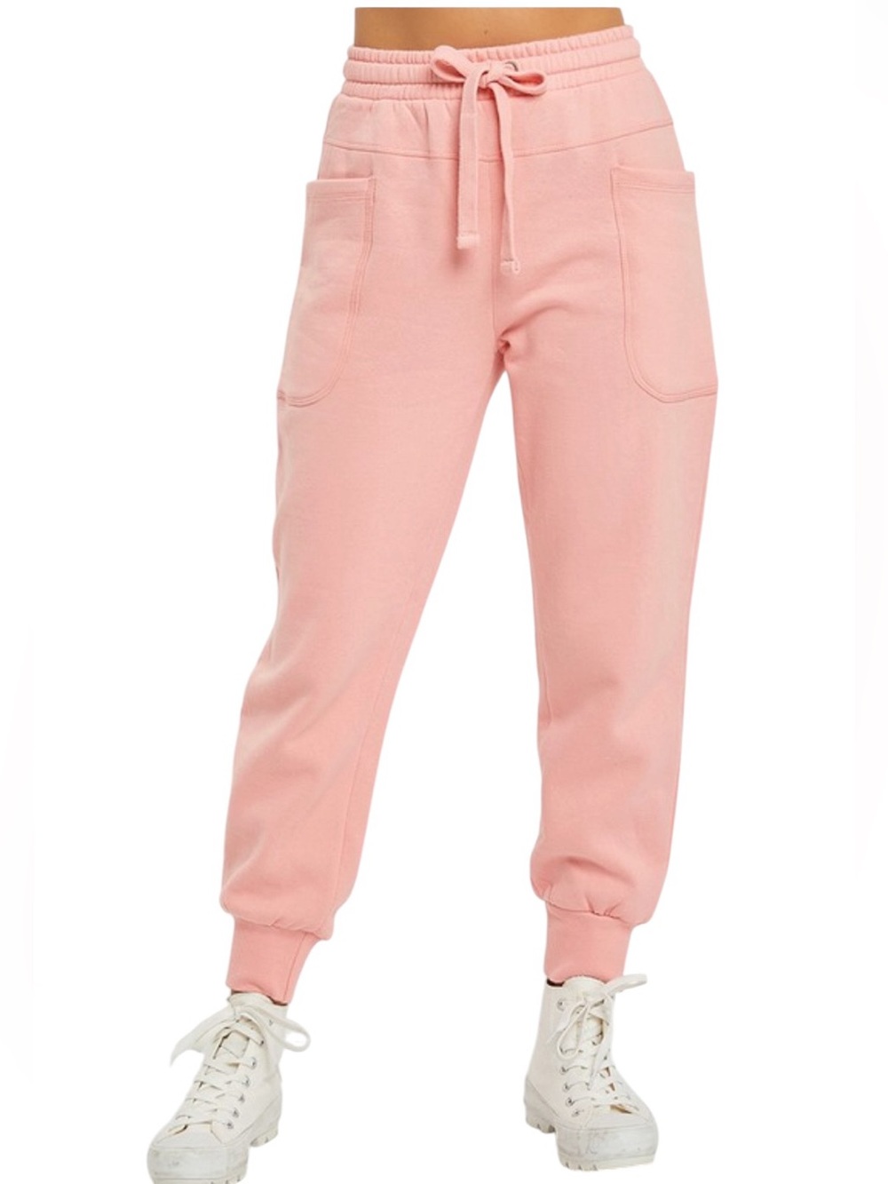 217. RISEN Women’s Blush Pink High Rise Pocketed Jogger Pants NEW